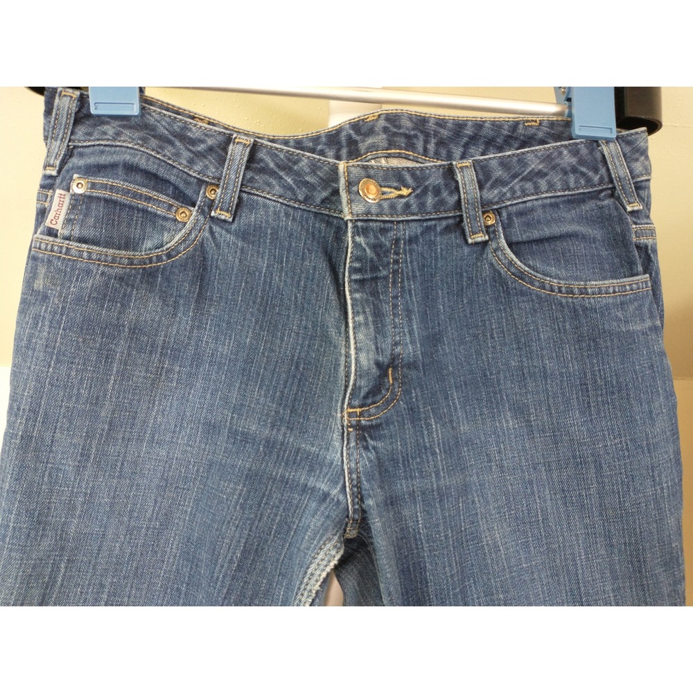 Carhartt Womens Mid Rise Bootcut Blue Denim Jeans Gorpcore Curvy Fit Size 10